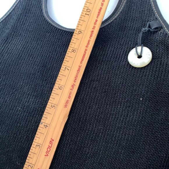 The Sak Black Knit Mesh Shoulder Bag with Mother of Pearl Charm - Picture 10 of 12